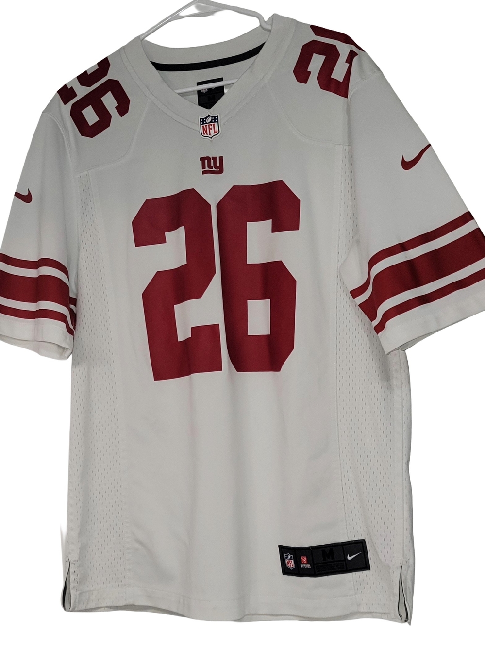 Nike On Field New York Giants Saquon Barkley #26 White Size M Jersey Men's